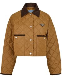 Prada - Quilted Cropped Jacket - Lyst
