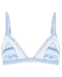Dolce & Gabbana - Lace Detailed Satin Triangle Bra - Lyst