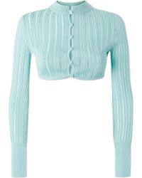 Alaïa - Alaïa Crinoline Cropped Knitted Cardigan - Lyst