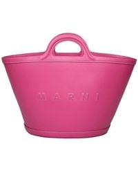 Marni - Logo Embossed Top Handle Bag - Lyst