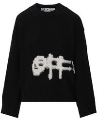 Off-White c/o Virgil Abloh - Logo-Intarsia Knit Jumper - Lyst