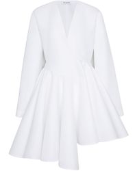 Alaïa - Alaïa Asymmetrical V-Neck Short Dress - Lyst