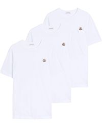 Moncler - Cotton Short-Sleeve 3 Pack T-Shirts - Lyst