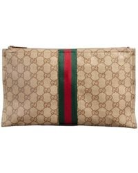 Gucci - Large Pouch With Web - Lyst