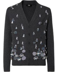 Fendi - Cashmere And Wool Cardigan - Lyst