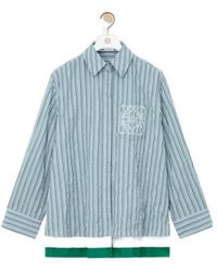 Loewe - Relaxed Stripe Logo Shirt - Lyst