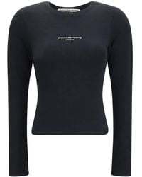 Alexander Wang - Logo Fitted Long-Sleeve T-Shirt - Lyst
