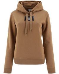 Burberry - Logo Patch Drawstring Hoodie - Lyst