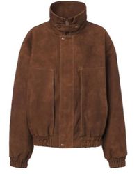 Magda Butrym - Suede Bomber Jacket - Lyst