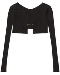 Jacquemus - Ribbed Knitted Cropped Cardigan - Lyst