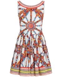 Dolce & Gabbana - Carretto-Print Poplin Midi Dress - Lyst