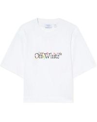 Off-White c/o Virgil Abloh - Bookish Glowing Flower Cropped T-Shirt - Lyst