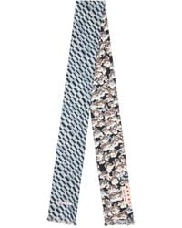 Marni - Silk Scarf With Contrast Prints - Lyst