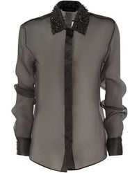 Fabiana Filippi - Bead Embellished Semi-Sheer Shirt - Lyst