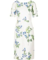 Prada - Floral-Print Twill Dress - Lyst
