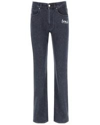 Stella McCartney - Logo Printed Straight Leg Jeans - Lyst