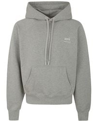 Ami Paris - Ami De Coeur Logo-Printed Drawstring Hoodie - Lyst