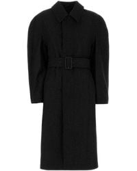 Lemaire Raglan Sleeve Coat in Black | Lyst