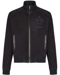 Balmain - Suede College Emblem Jacket - Lyst