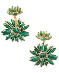 Zimmermann - Draped Floral Malachite Earrings - Lyst