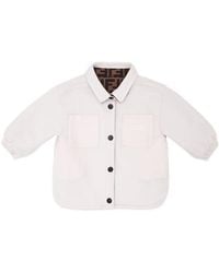 Fendi - Fleece And Ff Nylon Reversible Shirt Jacket - Lyst