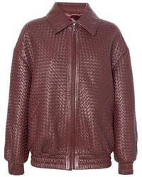 Manokhi - Long-Sleeve Leather Jacket - Lyst