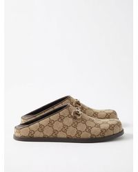 Gucci - Horsebit Monogrammed Mules - Lyst