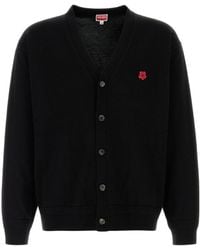 KENZO - V-Neck Buttoned Cardigan - Lyst