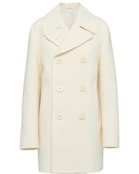 Prada - Double-Breasted Long-Sleeved Coat - Lyst