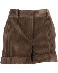 P.A.R.O.S.H. - Turn-Up Hem Corduroy Shorts - Lyst