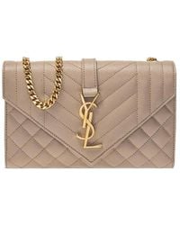 Saint Laurent - Small Envelope Quilted Crossbody Bag - Lyst