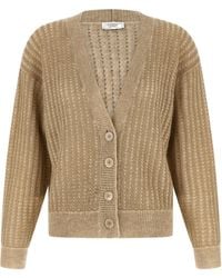 Peserico - Waffle Lamé Knit Cardigan - Lyst