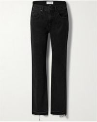 SLVRLAKE Denim - London Frayed Paneled High-Rise Straight-Leg Organic Jeans - Lyst