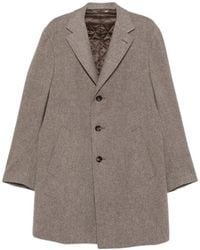 Canali - Single-Breasted Notched-Lapels Wool Coat - Lyst