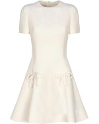 Valentino - Round-Collar Short-Sleeve Dress - Lyst
