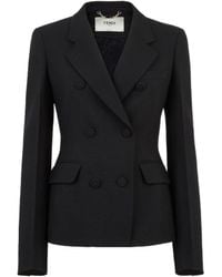 Fendi - Double-Breasted Buttoned Jacket - Lyst