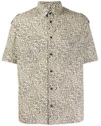 Saint Laurent - Cotton Zebra Print Short-Sleeved Shirt - Lyst