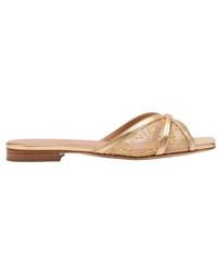 Malone Souliers - Perla Flower-Embroidered Flat Sandals - Lyst