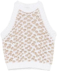 Peserico - Open-Knit Sleeveless Top - Lyst