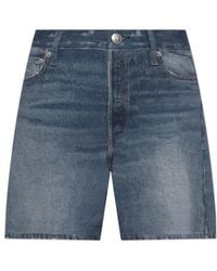 Rag & Bone - Miramar Kaia Printed Denim Shorts - Lyst