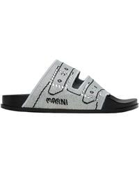 Marni - Jacquard Logo Flip-Flops - Lyst