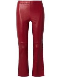 Stouls - Jp Twenty Cropped Leather Flared Leggings - Lyst