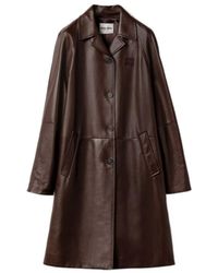 Miu Miu - Nappa Leather Coat - Lyst