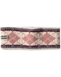 Miu Miu - Pattern-Jacquard Headband - Lyst