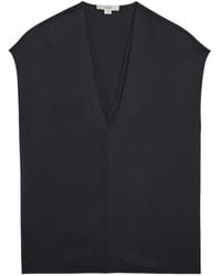 Vince - Double-Layered V-Neck Silk-Blend Top - Lyst