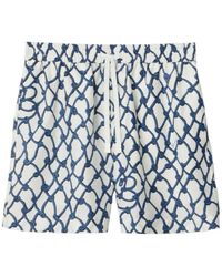 Burberry - Allover Knot Printed Drawstring Shorts - Lyst