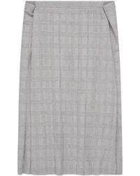 Junya Watanabe - Pleated Prince-Of-Wales Check Midi Skirt - Lyst