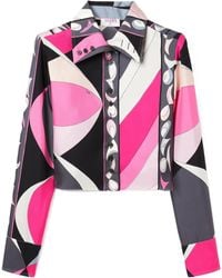 PUCCI - Pucci Presci Button-Up Cropped Shirt - Lyst