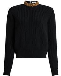 Balmain - Rocaille Bead Ribbed Knitted Sweater - Lyst