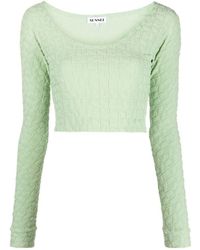 Sunnei - Letter Detail Long-Sleeved T-Shirt - Lyst